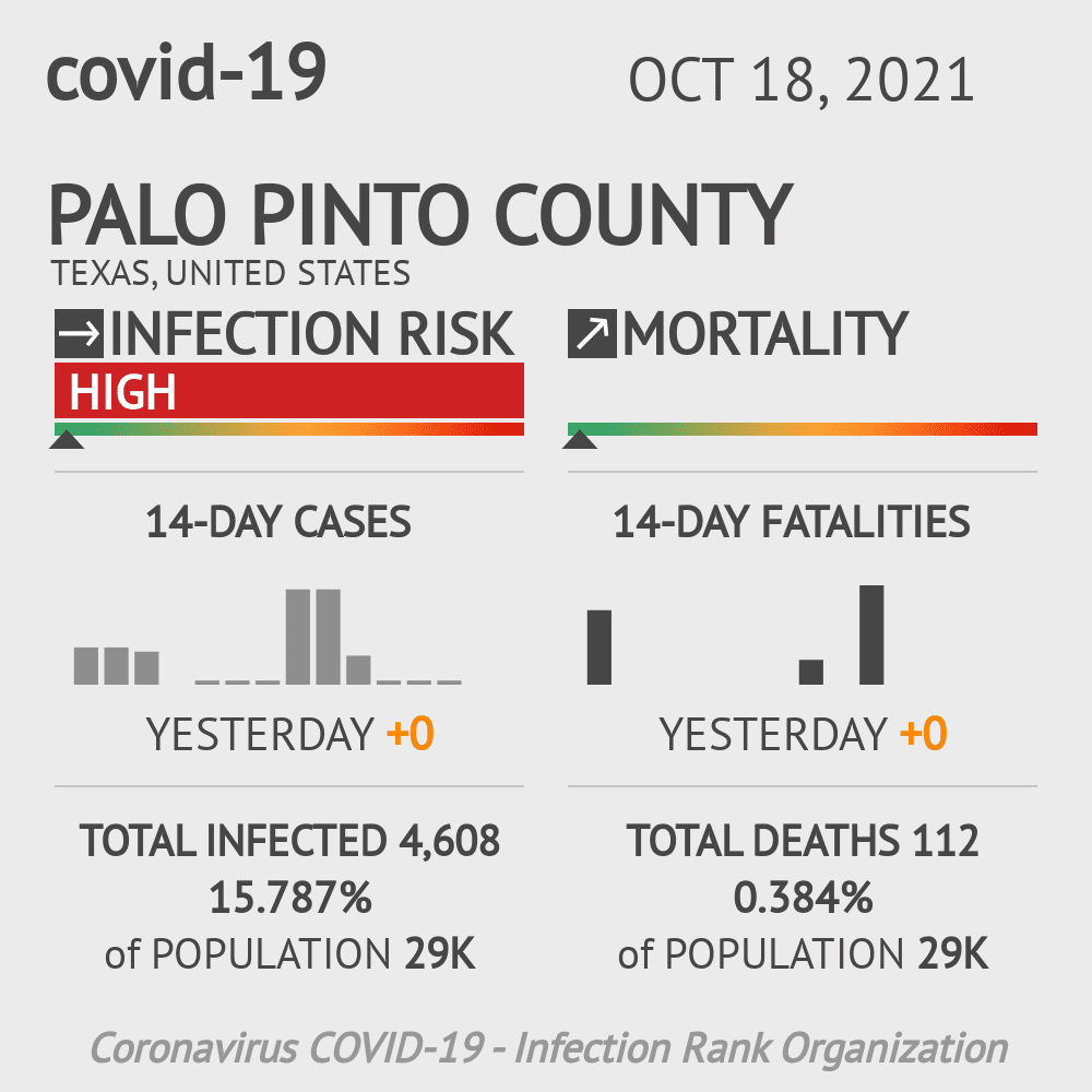 Palo Pinto Coronavirus Covid-19 Risk of Infection on October 20, 2021